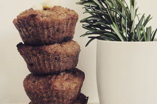 Цельнозерновые маффины с изюмом и грецкими орехами без сахара и без яиц