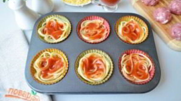 ШАГ 3. закусочные маффины гнезда