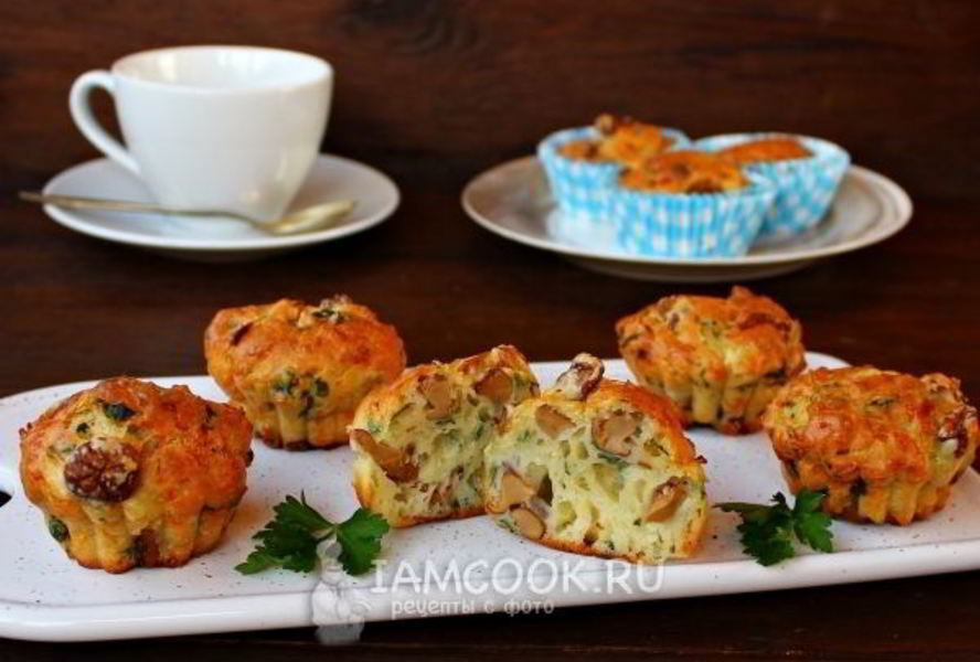 Закусочные маффины с лисичками