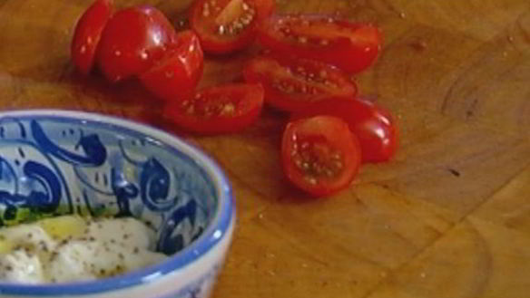 ШАГ 7. башенка из овсяных оладий, баклажана и феты