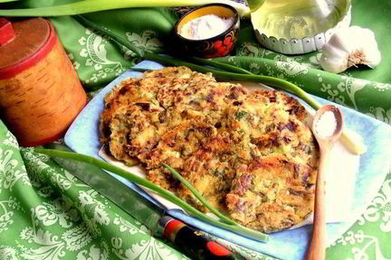 Картофельные оладьи Зеленые