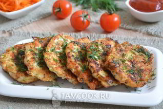 Куриные оладьи с кабачком и сыром