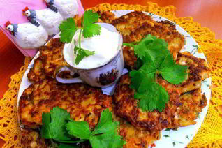 Оладушки из китайской капусты с брынзой