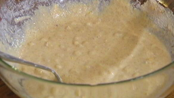 ШАГ 3. оладушки из поленты со сладкой кукурузой и беконом