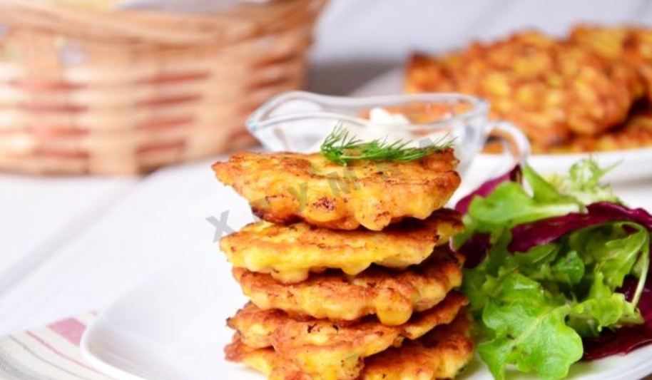 Рецепт оладьи из курицы и кукурузы