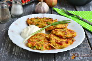 Оладьи из овощей с куриным фаршем