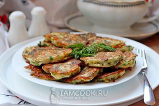 Оладьи из цветной капусты и картофеля