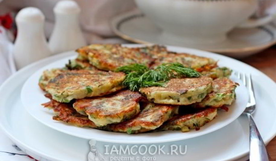 Рецепт оладьи из цветной капусты и картофеля