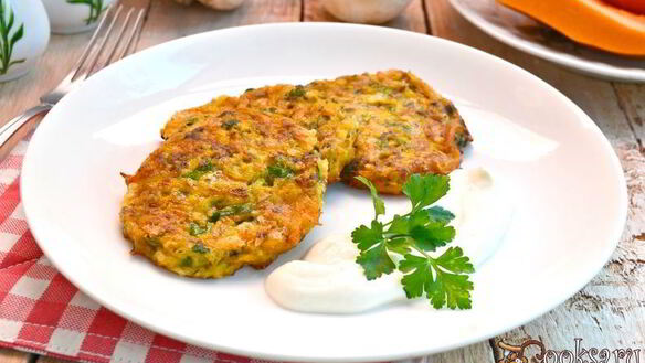 ШАГ 5. оладьи из тыквы с грибами и сыром