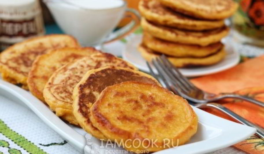 Рецепт оладьи из тыквы с сыром