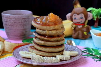 Оладьи с бананом на кефире