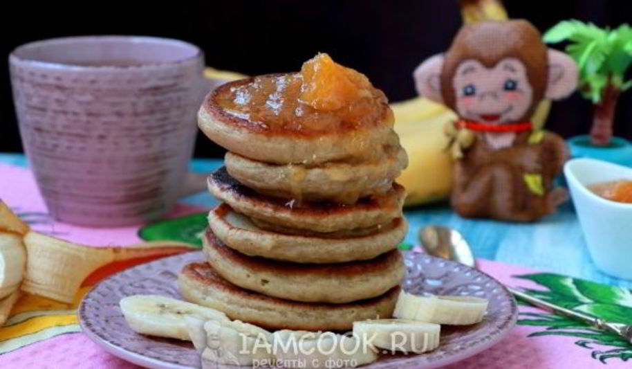 Рецепт оладьи с бананом на кефире
