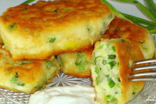 Оладьи с луком на кефире