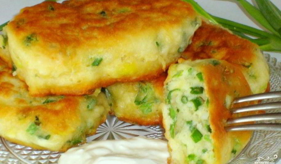 Рецепт оладьи с луком на кефире