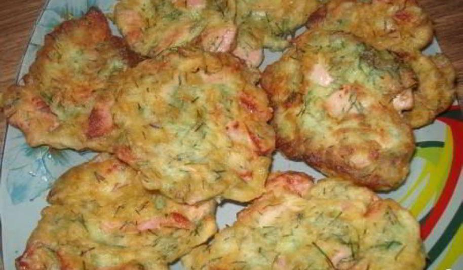 Рецепт оладьи с сосиской