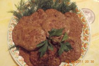 Печеночные оладьи с грибами