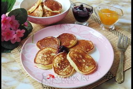 Творожные оладьи на молоке