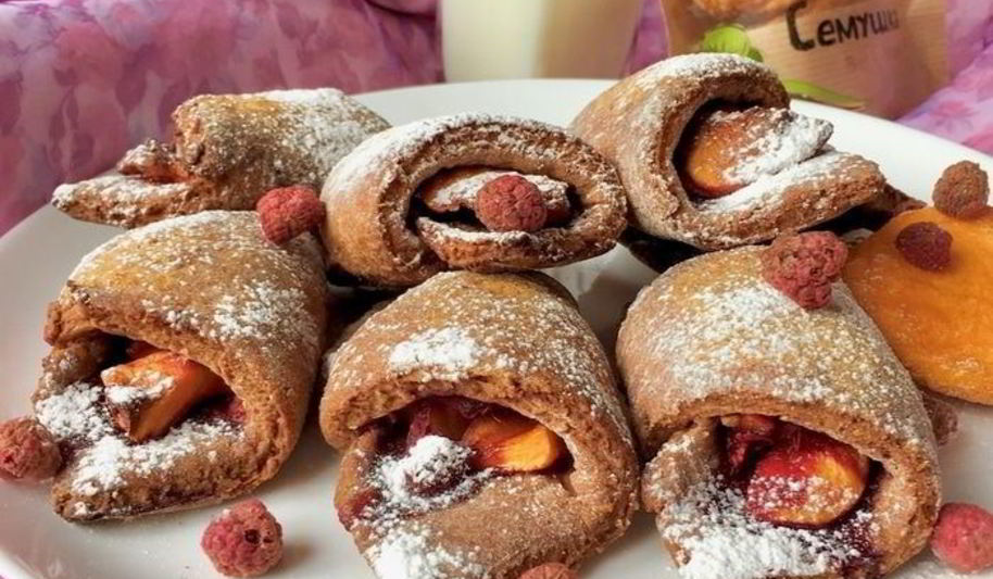 Рецепт дважды малиновое печенье с персиком