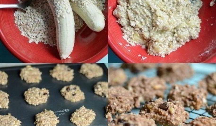 Рецепт овсяное печенье с бананом