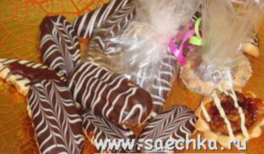 Рецепт печенье с шоколадом, глазурью и вареньем
