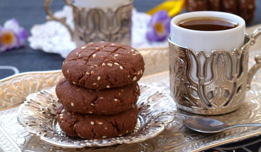 Рецепт шоколадное печенье с кунжутом