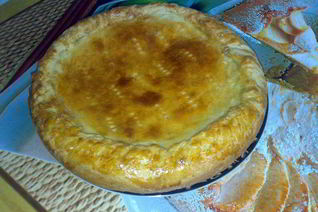 Французский пирог с луком и плавленным сырком