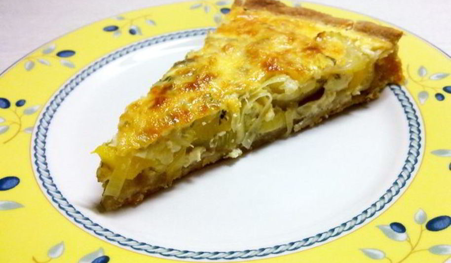 Рецепт киш с фенхелем, цукини и луком