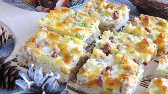 ШАГ 12. открытый пирог с мясом, картофелем и цукини