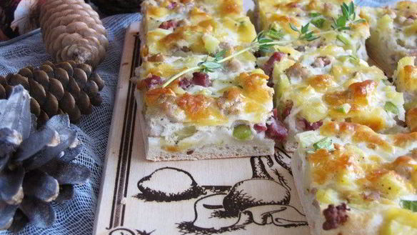 ШАГ 13. открытый пирог с мясом, картофелем и цукини