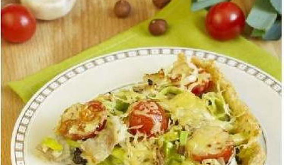 Рецепт овощной пирог с грибами и беконом