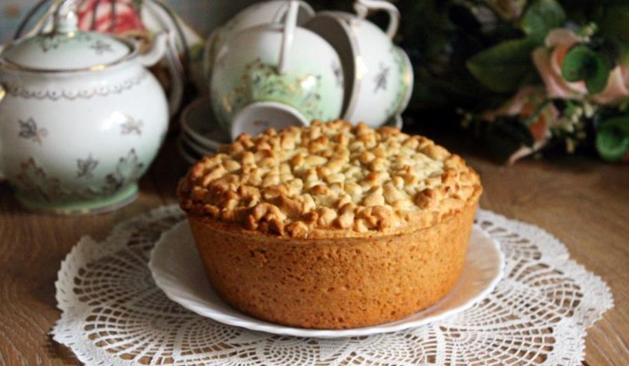 Рецепт песочный пирог с творогом и хурмой