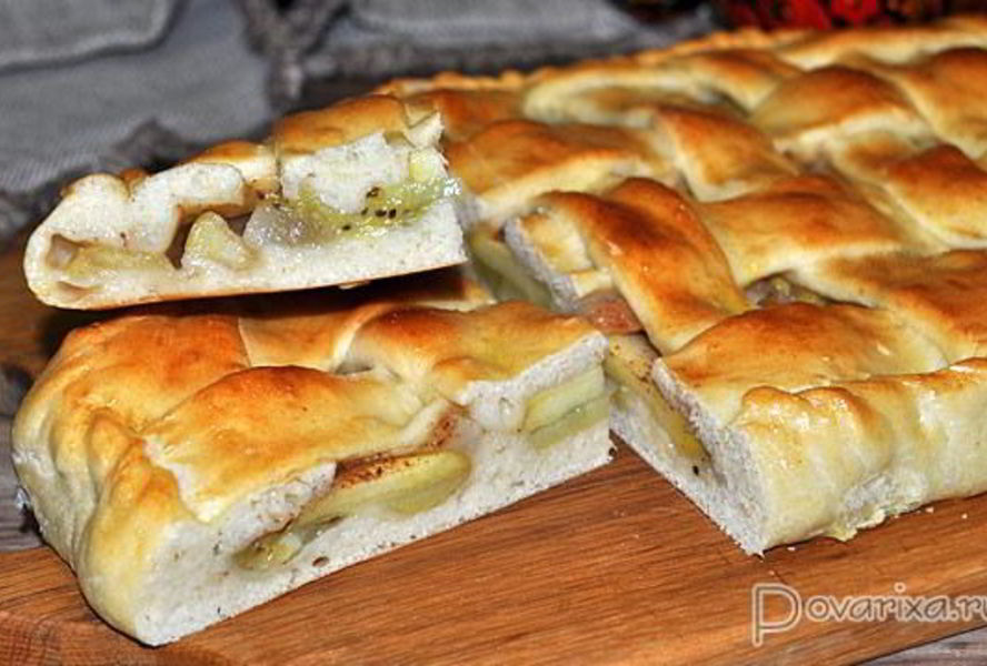 Пирог с фруктами из теста без подъема