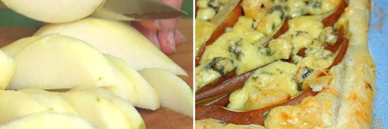 Пирог с грушей и сыром