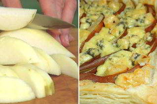 Пирог с грушей и сыром