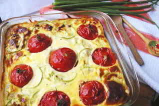 Пирог с кабачками и фетой на основе из риса