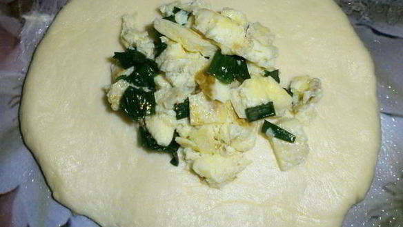 ШАГ 14. пирог с хрущевского теста с омлетом