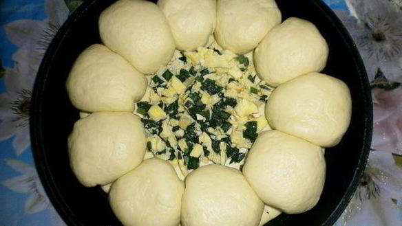 ШАГ 17. пирог с хрущевского теста с омлетом