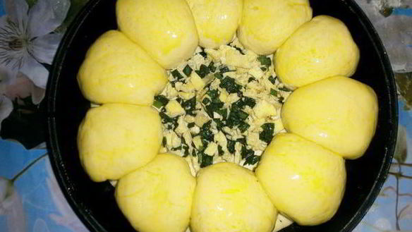 ШАГ 18. пирог с хрущевского теста с омлетом