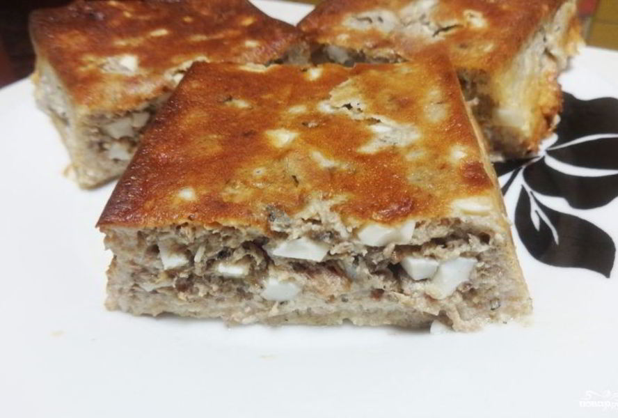 Пирог с консервой на кефире