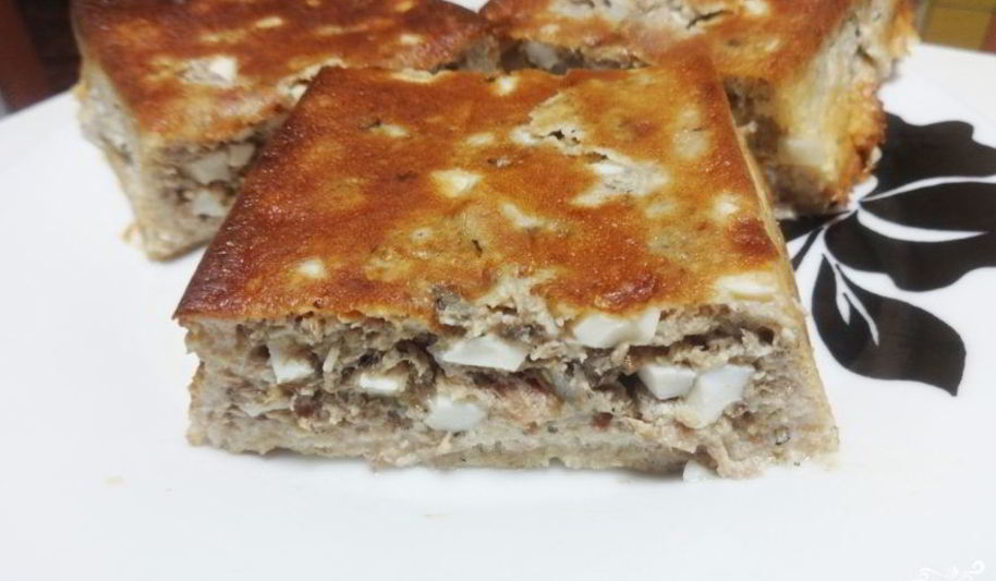 Рецепт пирог с консервой на кефире