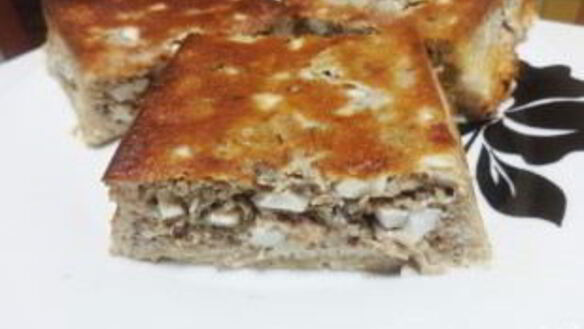 ШАГ 5. пирог с консервой на кефире