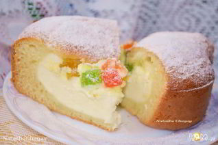 Пирог с творожной начинкой