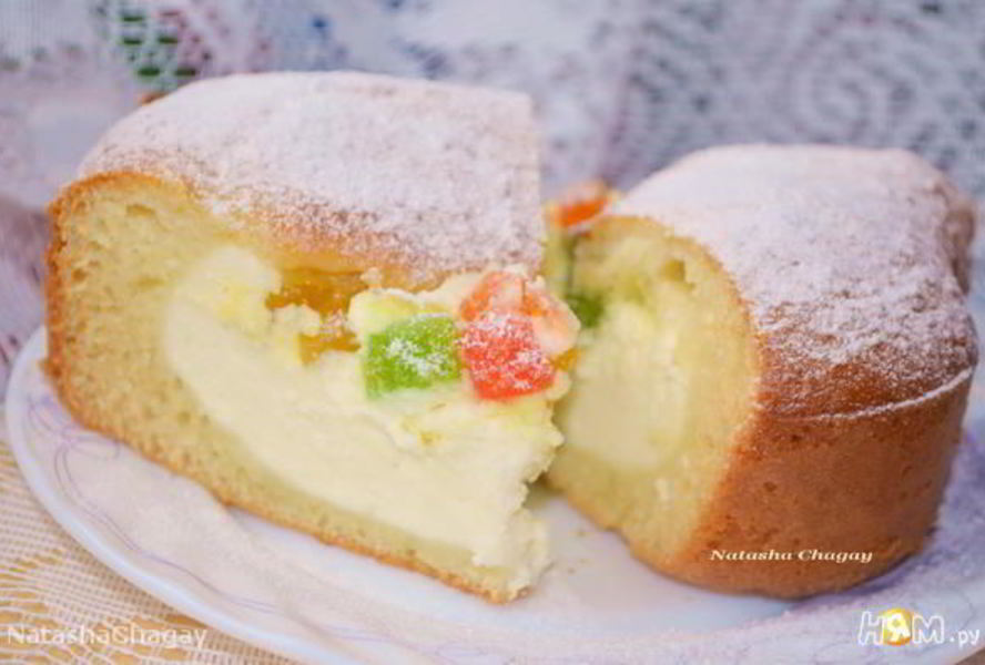 Пирог с творожной начинкой