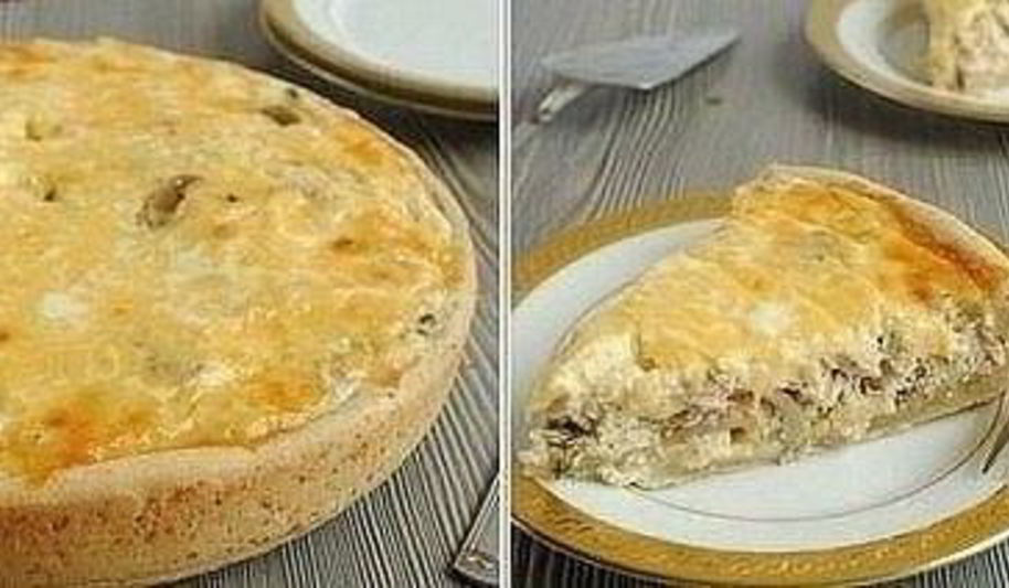 Рецепт пирог-сметанник с курицей и грибами