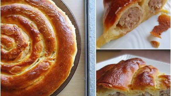 ШАГ 19. пирог спираль с мясной начинкой