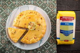 Рыбный пирог с рисом