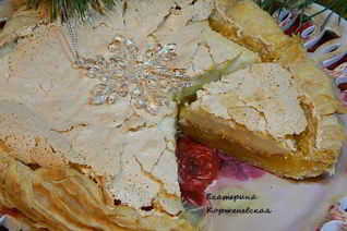 Слоеный апельсиновый пирог с безе