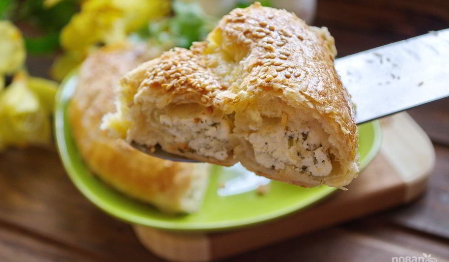 Рецепт витой пирог с творожно-сырной начинкой