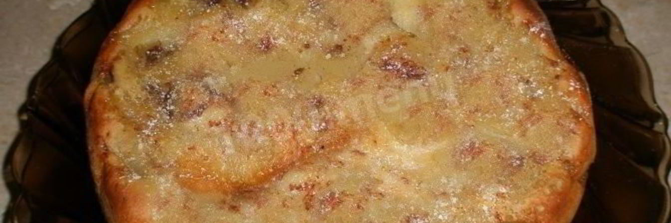 Яблочный пирог с яблоками на кефире