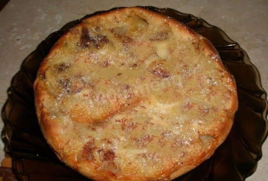 Яблочный пирог с яблоками на кефире